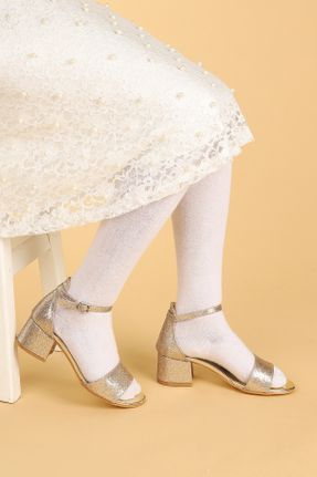 کفش مجلسی طلائی بچه گانه پاشنه کوتاه ( 4 - 1 cm ) پاشنه ضخیم چرم مصنوعی کد 53658624