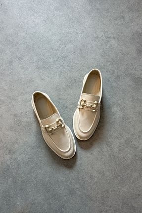 کفش لوفر بژ زنانه چرم مصنوعی SHOEBELLAS - کد 804019055