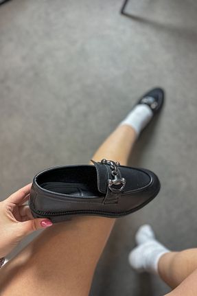 کفش لوفر مشکی زنانه چرم مصنوعی SHOEBELLAS - کد 804020520