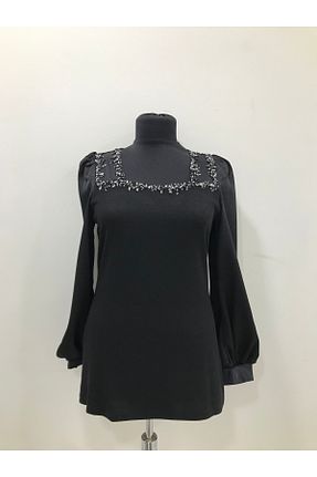 بلوز مشکی زنانه ساده NOMİNAL - کد 804082465