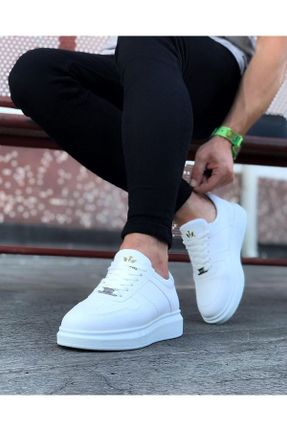 کفش کژوال سفید مردانه چرم مصنوعی پاشنه کوتاه ( 4 - 1 cm ) پاشنه ضخیم کد 804096825