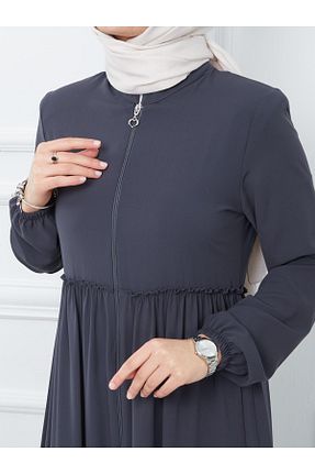 کلاه و ابایا طوسی زنانه پنبه پلی استر ELBİSHE - کد 804094554