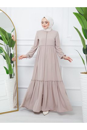 کلاه و ابایا بژ زنانه پنبه پلی استر ELBİSHE - کد 804094661
