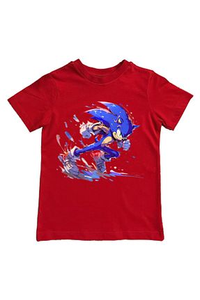 تیشرت قرمز بچه گانه رگولار Sonic - کد 804256641