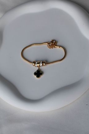 دستبند استیل طلائی زنانه فولاد ( استیل ) کد 767753274