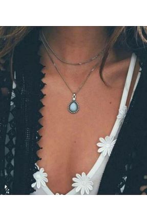 گردنبند جواهر زنانه روکش نقره arminow - کد 804300549