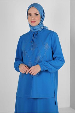 روسری آبی پنبه ای Alvina - کد 804330621