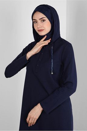 روسری سرمه ای پنبه ای Alvina - کد 804330615