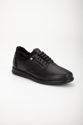 کفش کژوال مشکی مردانه چرم طبیعی پاشنه کوتاه ( 4 - 1 cm ) پاشنه ساده کد 804576158