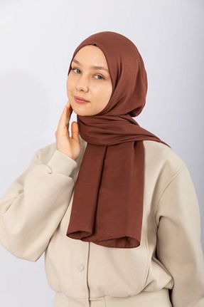 شال قهوه ای زنانه پنبه ای hijabchi - کد 804576502