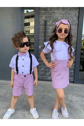 ست بالاتنه و پائین تنه صورتی بچه گانه بافتنی Kokosh - کد 804589976