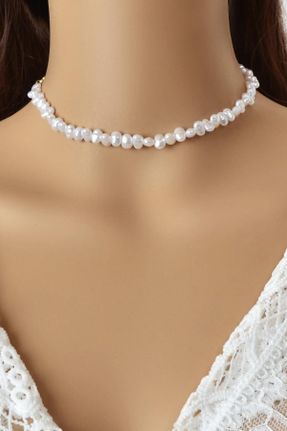 گردنبند جواهر سفید زنانه کد 384236253