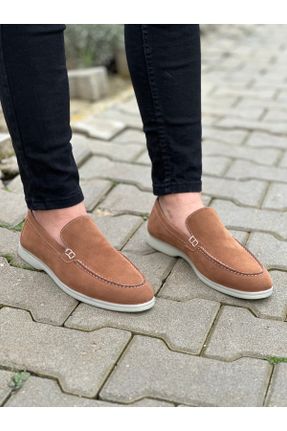 کفش کژوال قهوه ای مردانه جیر پاشنه کوتاه ( 4 - 1 cm ) پاشنه ساده کد 804603079