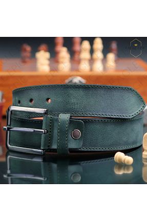 کمربند سبز مردانه چرم خالص Eagle Epic - کد 804788054