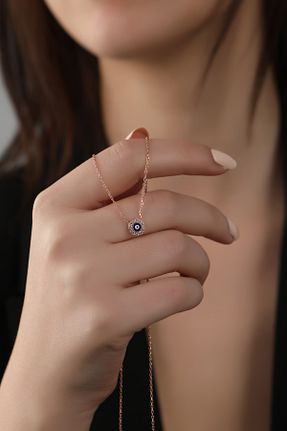 گردنبند نقره صورتی زنانه 925 عیار NİZANKA JEWELRY - کد 804821708