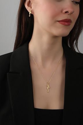 گردنبند نقره طلائی زنانه 925 عیار NİZANKA JEWELRY - کد 804858750