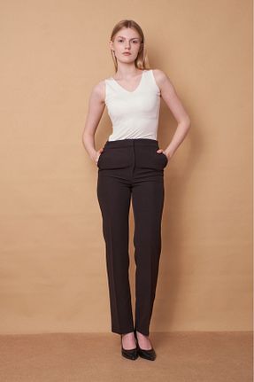 شلوار پارچه ای مشکی زنانه فاق بلند Up Shop - کد 804851256