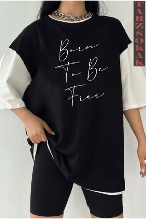 تی شرت مشکی زنانه اورسایز یقه گرد پنبه - پلی استر تکی بیسیک کد 805067034