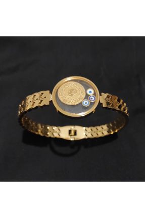 دستبند استیل طلائی زنانه استیل ضد زنگ کد 804880934