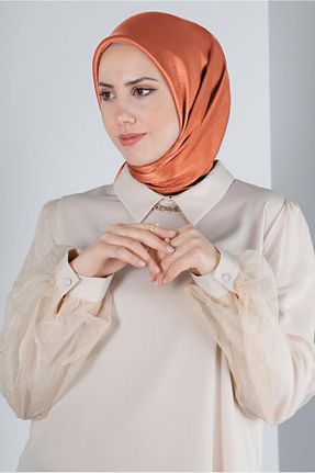 روسری نارنجی پلی استر Alvina - کد 804945525