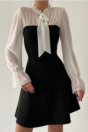 لباس مشکی زنانه بافتنی vuvutasarım - کد 804997978