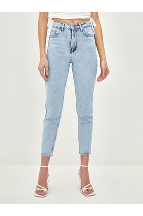 شلوار جین آبی زنانه پاچه تنگ سوپر فاق بلند جین ساده جوان کد 805020643