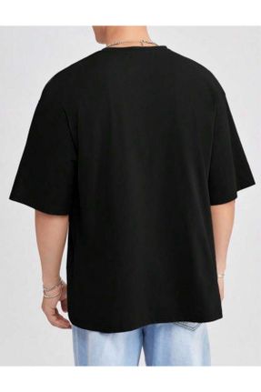 تی شرت مشکی زنانه اورسایز یقه گرد پنبه - پلی استر کد 805021904