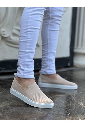 کفش اسنیکر بژ مردانه بند دار BZ Moda - کد 805051542