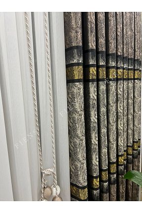 پرده زمینه قهوه ای پلی استر FİENS - کد 799830491