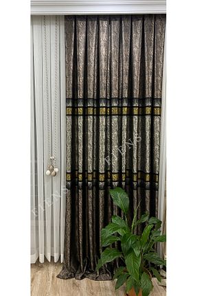 پرده زمینه قهوه ای پلی استر FİENS - کد 799830491