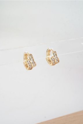 گوشواره جواهر طلائی زیرکن By Zeyna Aksesuar - کد 805154348