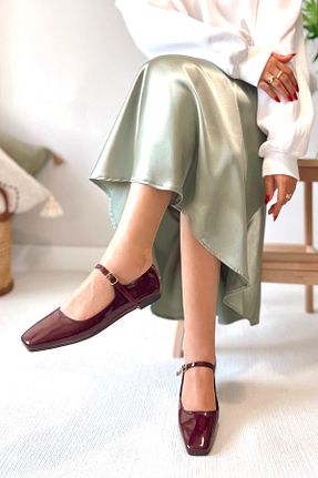 کفش پاشنه بلند کلاسیک زرشکی زنانه چرم لاکی POLKA STORE - کد 784010305