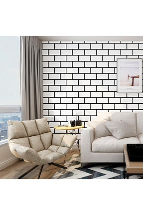 کاغذ دیواری سفید Kendinden Yapışkanlı Renkli Duvarlar - کد 804410612