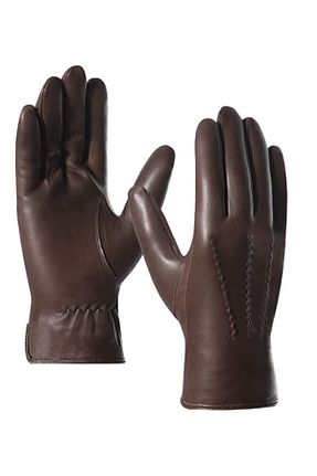 دستکش قهوه ای مردانه چرم خالص fubileather - کد 218558416
