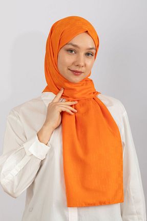 شال نارنجی زنانه پنبه ای hijabchi - کد 804573091