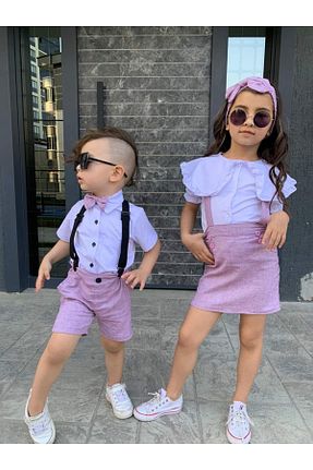 ست بالاتنه و پائین تنه صورتی بچه گانه بافتنی Kokosh - کد 804589976