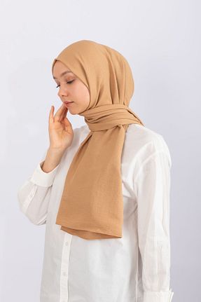 شال قهوه ای زنانه پنبه ای hijabchi - کد 804596348