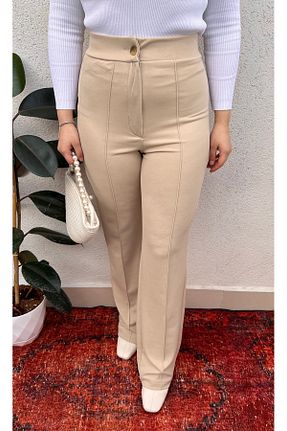 شلوار بژ زنانه پنبه - پلی استر - الاستین ElitWear - کد 804508450