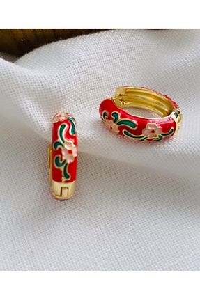 گوشواره جواهر قرمز برنجی VNS Accessories - کد 804786187