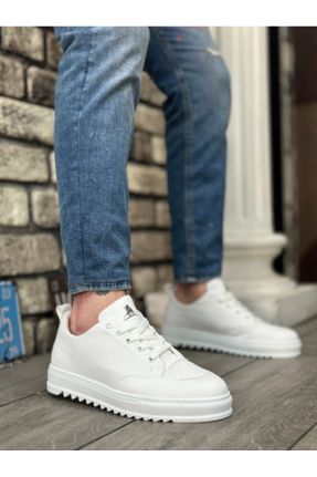 کفش کژوال سفید مردانه پارچه نساجی پاشنه متوسط ( 5 - 9 cm ) پاشنه ساده کد 804810561