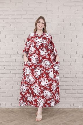 لباس سایز بزرگ زرشکی زنانه بافتنی mervemoda - کد 805020835