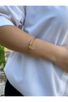 دستبند استیل طلائی زنانه فولاد ( استیل ) کد 804910150