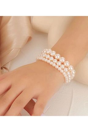 دستبند مروارید بژ SmY Bag - کد 805135894