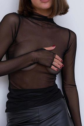 بلوز مشکی زنانه ساده Moda Mistik - کد 801140744