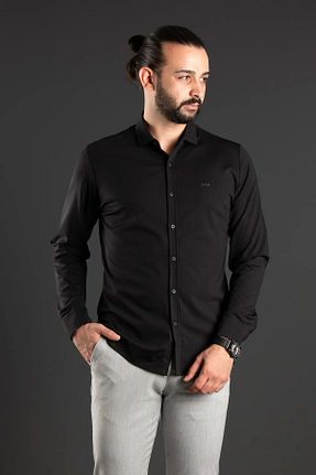 پیراهن مشکی مردانه اسلیم فیت COONLESS - کد 804422232