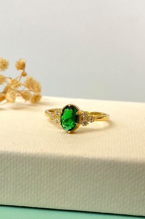 انگشتر نقره طلائی زنانه زیرکن goldberia - کد 804678184