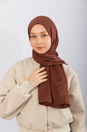 شال قهوه ای زنانه پنبه ای hijabchi - کد 804576502