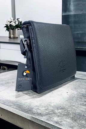 کیف پستچی مشکی مردانه چرم مصنوعی Dodo4men - کد 737853386
