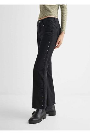 شلوار جین مشکی زنانه رگولار MANGO Teen - کد 757436663