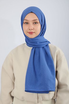 شال آبی زنانه پنبه ای hijabchi - کد 804595597